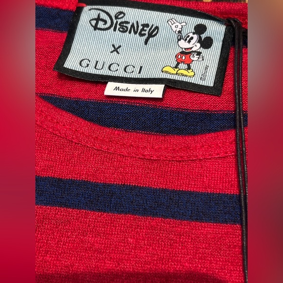 GUCCI X DISNEY Striped Scoop Neck T-Shirt w/ Tags - Picture 5 of 9